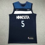 NBA 5 Edwards Minnesota Timberwolves Maillot Marine brodé